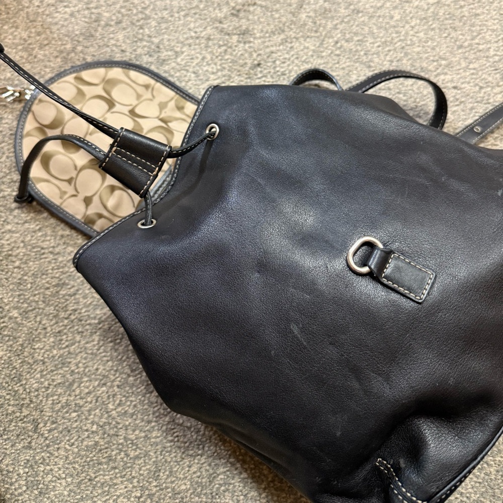 Vintage Y2K Coach Legacy Leather Black Backpack Mini Bag 9368 - Picture 10 of 11